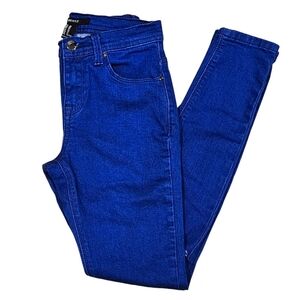 NWOT Forever 21 Women's Bold Royal Blue Knee Slit Skinny Jeans - Size 24